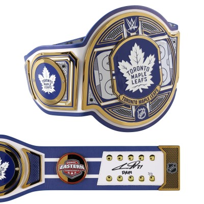 Auston Matthews Toronto Maple Leafs Autographed Fanatics Authentic WWE Legacy Title Belt with Papi Inscription - Limited Edition of 5