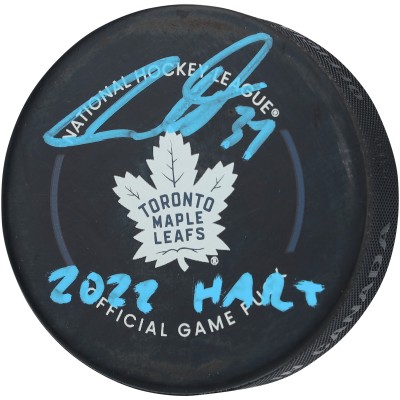 Шайба Auston Matthews Toronto Maple Leafs Autographed Fanatics Authentic Official Game with 2022 Hart Inscription
