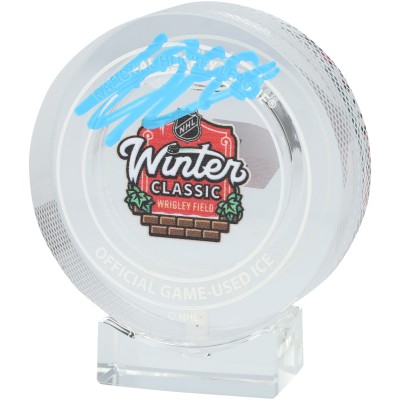 Connor Bedard Chicago Blackhawks Autographed Fanatics Authentic 2025 NHL Winter Classic Crystal Puck - Filled with Game-Used Ice