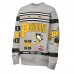 Кофта Подростковая Pittsburgh Penguins Mitchell & Ness Heather Gray Allover Print Fleece Crewneck