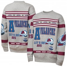 Кофта Подростковая Colorado Avalanche Mitchell & Ness Heather Gray Allover Print Fleece Crewneck Кофта Подростковая Colorado Avalanche Mitchell & Ness Heather Gray Allover Print Fleece Crewneck