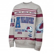 Кофта Подростковая Colorado Avalanche Mitchell & Ness Heather Gray Allover Print Fleece Crewneck Кофта Подростковая Colorado Avalanche Mitchell & Ness Heather Gray Allover Print Fleece Crewneck