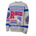 Кофта New York Rangers Mitchell & Ness Heather Gray Allover Print Fleece Crewneck
