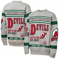 Подростковая New Jersey Devils Mitchell & Ness Heather Gray Allover Print Fleece Crewneck Sweatshirt Подростковая New Jersey Devils Mitchell & Ness Heather Gray Allover Print Fleece Crewneck Sweatshirt