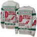 Подростковая New Jersey Devils Mitchell & Ness Heather Gray Allover Print Fleece Crewneck Sweatshirt
