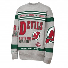 Подростковая New Jersey Devils Mitchell & Ness Heather Gray Allover Print Fleece Crewneck Sweatshirt Подростковая New Jersey Devils Mitchell & Ness Heather Gray Allover Print Fleece Crewneck Sweatshirt