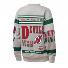 Подростковая New Jersey Devils Mitchell & Ness Heather Gray Allover Print Fleece Crewneck Sweatshirt Подростковая New Jersey Devils Mitchell & Ness Heather Gray Allover Print Fleece Crewneck Sweatshirt