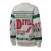 Подростковая New Jersey Devils Mitchell & Ness Heather Gray Allover Print Fleece Crewneck Sweatshirt