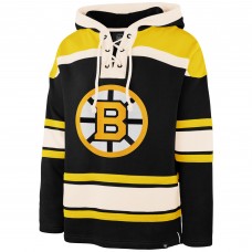 Boston Bruins David Pastrnak 47 Gray Player Name & Number Lacer Hoodie