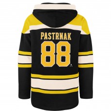 Boston Bruins David Pastrnak 47 Gray Player Name & Number Lacer Hoodie