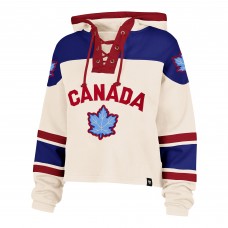 Женская Hockey Canada 47 Cream Cropped Superior Lacer Hoodie