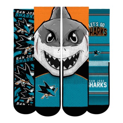 Unisex San Jose Sharks Rock Em Socks Fan Favorites Three-Pack Crew Socks Set
