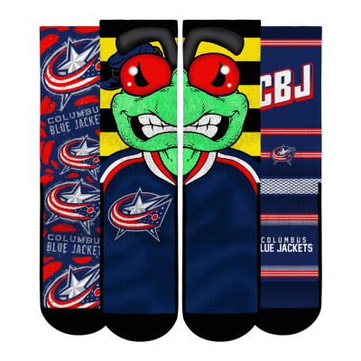 Unisex Columbus Blue Jackets Rock Em Socks Fan Favorites Three-Pack Crew Socks Set