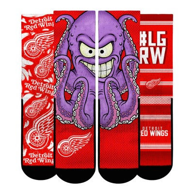 Unisex Detroit Red Wings Rock Em Socks Fan Favorites Three-Pack Crew Socks Set
