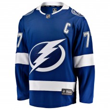Джерси Tampa Bay Lightning Victor Hedman Fanatics Blue Home Captain Patch Breakaway