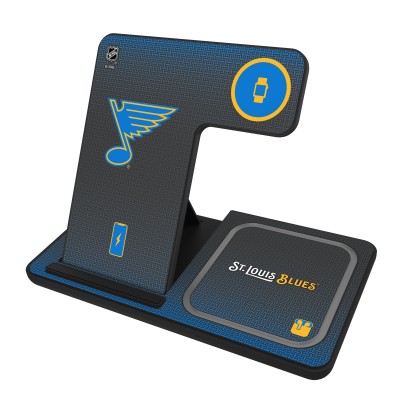St. Louis Blues Keyscaper Linen Print 3-in-1 Charging Station