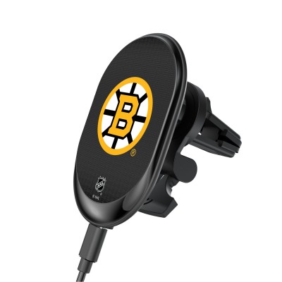 Boston Bruins Keyscaper Linen Print Wireless Magnetic Car Charger