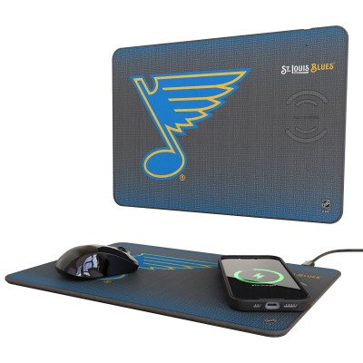 St. Louis Blues Keyscaper Linen Print Wireless Charger & Mouse Pad