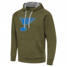 St. Louis Blues Antigua Olive Victory Pullover Hoodie