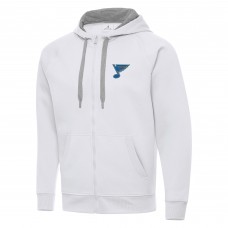 St. Louis Blues Antigua White Victory Full-Zip Hoodie