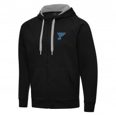 St. Louis Blues Antigua Black Victory Full-Zip Hoodie