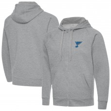 St. Louis Blues Antigua Heather Gray Victory Full-Zip Hoodie