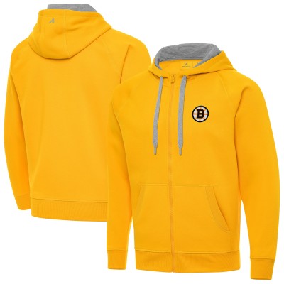 Толстовка на молнии Boston Bruins Antigua Gold Victory