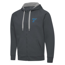 St. Louis Blues Antigua Charcoal Victory Full-Zip Hoodie St. Louis Blues Antigua Charcoal Victory Full-Zip Hoodie