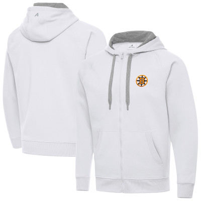 Толстовка Boston Bruins Antigua White Victory Full-Zip