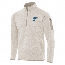 St. Louis Blues Antigua Oatmeal Fortune Quarter-Zip Pullover Jacket