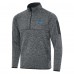 St. Louis Blues Antigua Heather Gray Fortune Quarter-Zip Pullover Jacket