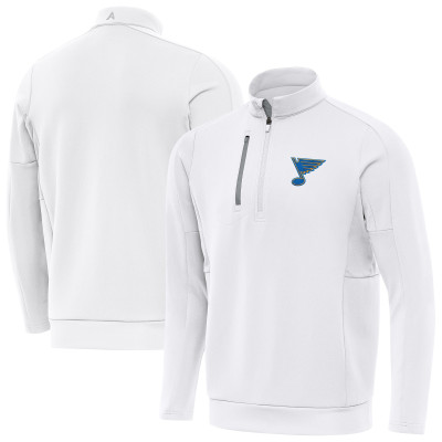 St. Louis Blues Antigua White Generation Quarter-Zip Pullover Top