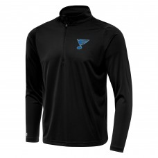 St. Louis Blues Antigua Black Tribute Lightweight Quarter-Zip Pullover