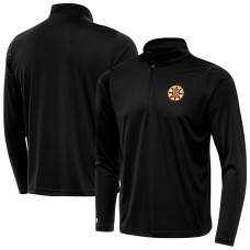 Boston Bruins Antigua Black Tribute Lightweight Quarter-Zip Pullover