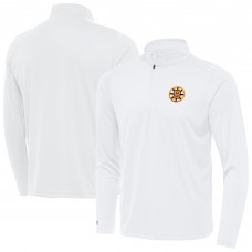 Boston Bruins Antigua White Tribute Lightweight Quarter-Zip Pullover