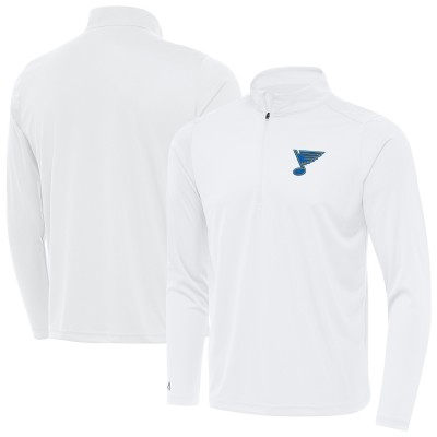 St. Louis Blues Antigua White Tribute Lightweight Quarter-Zip Pullover