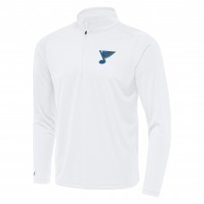 St. Louis Blues Antigua White Tribute Lightweight Quarter-Zip Pullover