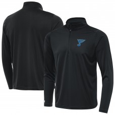 St. Louis Blues Antigua Gray Tribute Lightweight Quarter-Zip Pullover