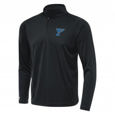 St. Louis Blues Antigua Gray Tribute Lightweight Quarter-Zip Pullover