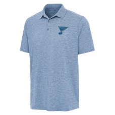 St. Louis Blues Antigua Heather Aqua Par 3 Polo