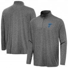 St. Louis Blues Antigua Heather Black Hunk Lightweight Quarter-Zip Pullover