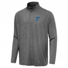St. Louis Blues Antigua Heather Black Hunk Lightweight Quarter-Zip Pullover