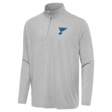 St. Louis Blues Antigua Heather Gray Hunk Lightweight Quarter-Zip Pullover
