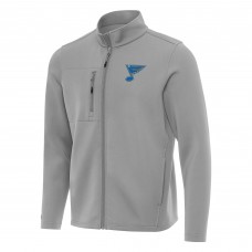 St. Louis Blues Antigua Gray Objection Double-Brushed Full-Zip Jacket