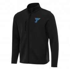 St. Louis Blues Antigua Black Objection Double-Brushed Full-Zip Jacket