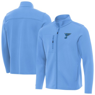 St. Louis Blues Antigua Blue Objection Double-Brushed Full-Zip Jacket