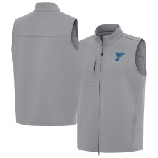 St. Louis Blues Antigua Gray Demand Full-Zip Vest St. Louis Blues Antigua Gray Demand Full-Zip Vest