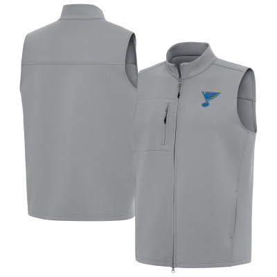 St. Louis Blues Antigua Gray Demand Full-Zip Vest