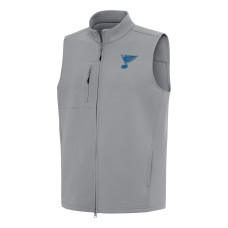 St. Louis Blues Antigua Gray Demand Full-Zip Vest St. Louis Blues Antigua Gray Demand Full-Zip Vest