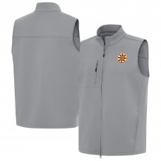 Boston Bruins Antigua Gray Demand Full-Zip Vest